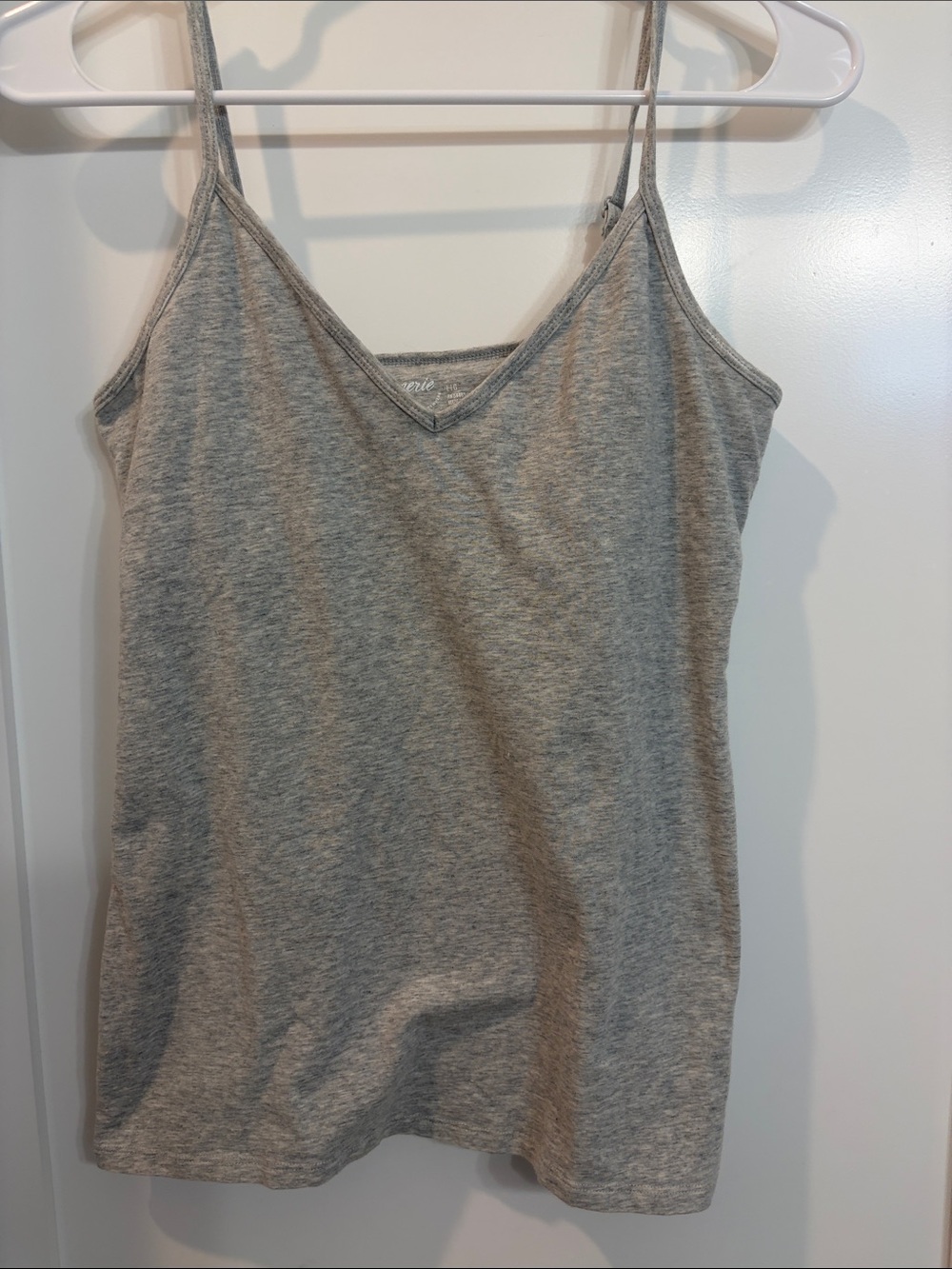 Aerie Grey V-Neck Spaghetti Strap Tank Top w/built in bra